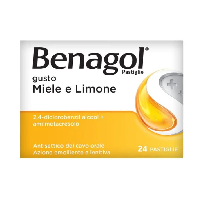 Benagol 0,6 mg + 1,2 mg - 24 Pastiglie Gusto Miele Limone